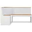 Riverbay Furniture Wood Indoor 3 Piece Kitchen Corner Nook Dining Set in White