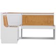 Riverbay Furniture Wood Indoor 3 Piece Kitchen Corner Nook Dining Set in White