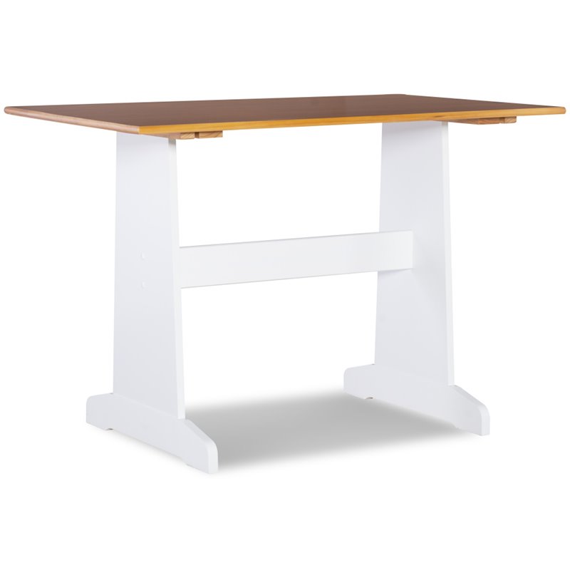 Riverbay Furniture Wood Indoor 3 Piece Kitchen Corner Nook Dining Set in White