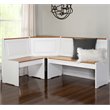 Riverbay Furniture Wood Indoor 3 Piece Kitchen Corner Nook Dining Set in White