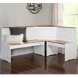 Riverbay Furniture Wood Indoor 3 Piece Kitchen Corner Nook Dining Set in White