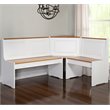 Riverbay Furniture Wood Indoor 3 Piece Kitchen Corner Nook Dining Set in White