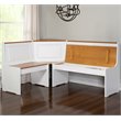 Riverbay Furniture Wood Indoor 3 Piece Kitchen Corner Nook Dining Set in White