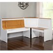 Riverbay Furniture Wood Indoor 3 Piece Kitchen Corner Nook Dining Set in White