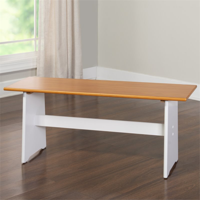 Riverbay Furniture Wood Indoor 3 Piece Kitchen Corner Nook Dining Set in White