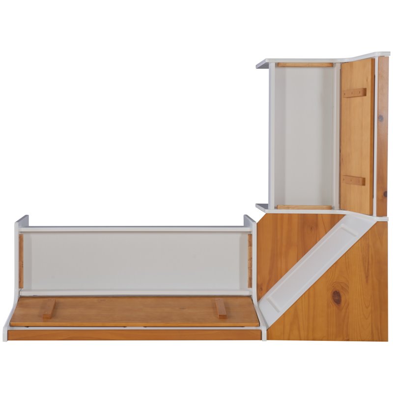 Riverbay Furniture Wood Indoor 3 Piece Kitchen Corner Nook Dining Set in White