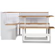 Riverbay Furniture Wood Indoor 3 Piece Kitchen Corner Nook Dining Set in White