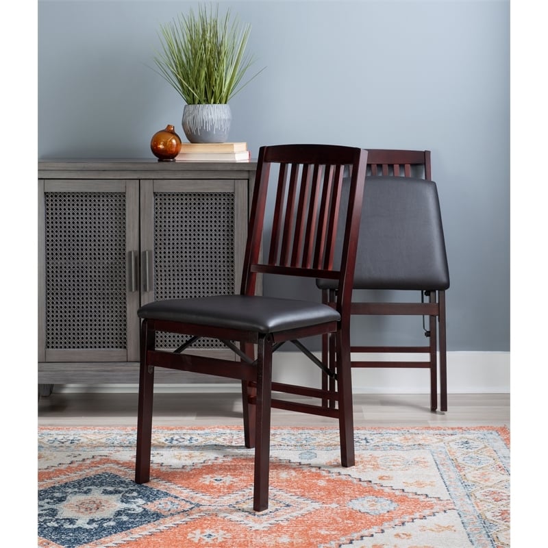 Riverbay Furniture 19'' Contemporary Wood Dining Chair in Merlot (Set of 2)