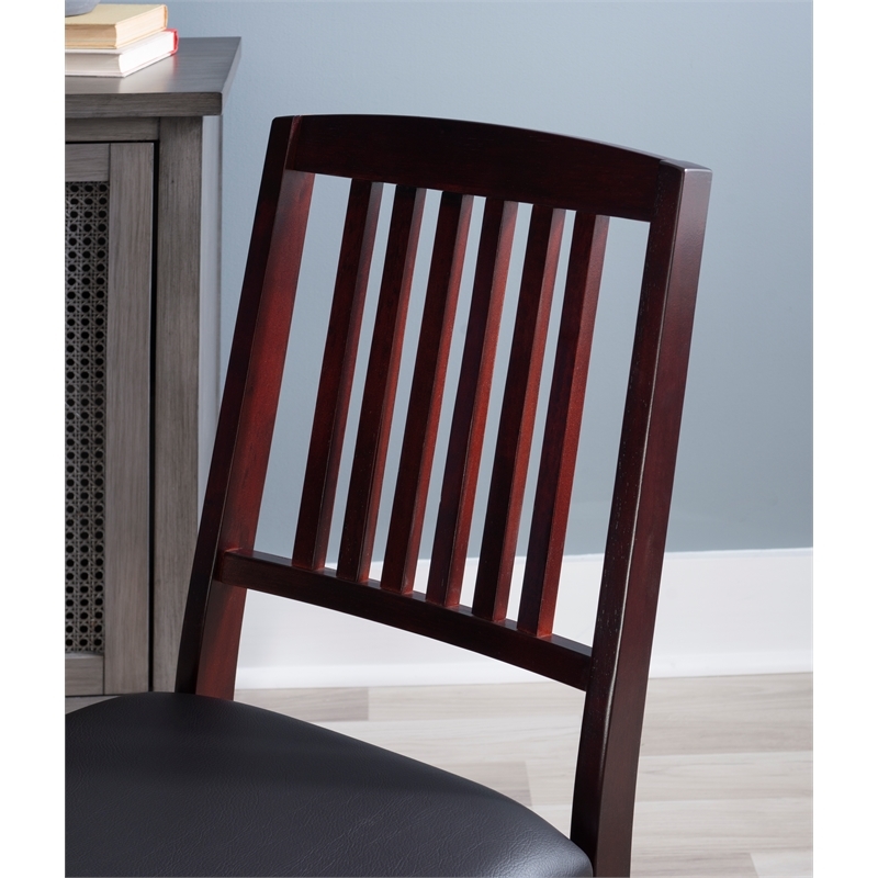 Riverbay Furniture 19'' Contemporary Wood Dining Chair in Merlot (Set of 2)