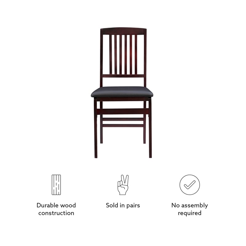Riverbay Furniture 19'' Contemporary Wood Dining Chair in Merlot (Set of 2)