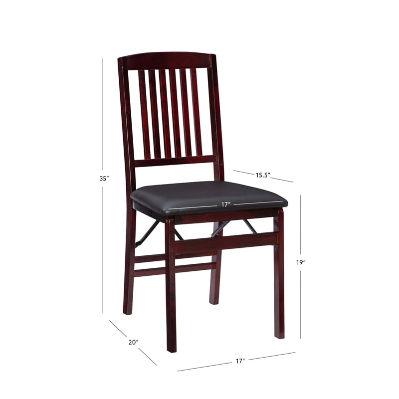 Riverbay Furniture 19'' Contemporary Wood Dining Chair in Merlot (Set of 2)