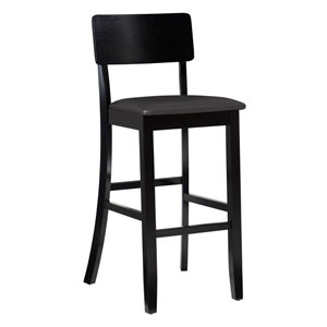 Riverbay Furniture 31&quot Contemporary Wood & Faux Leather Bar Stool in Black