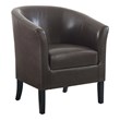Riverbay Furniture 19.75'' Contemporary Faux Leather Barrel Club Chair in Brown