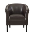 Riverbay Furniture 19.75'' Contemporary Faux Leather Barrel Club Chair in Brown