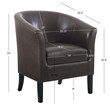 Riverbay Furniture 19.75'' Contemporary Faux Leather Barrel Club Chair in Brown