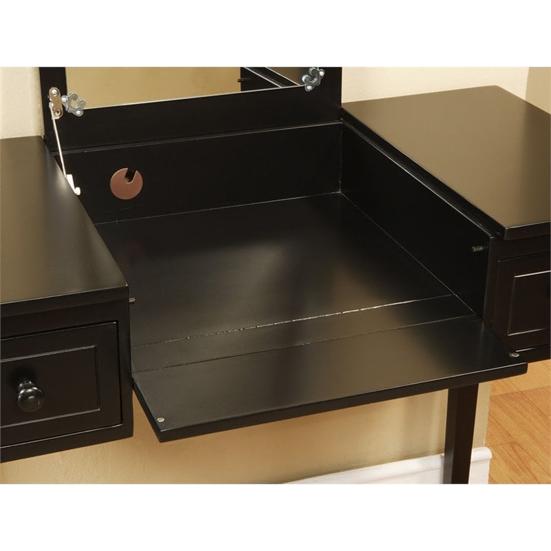 Riverbay Furniture Vanity Set Black with Bench