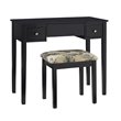 Riverbay Furniture Vanity Set Black with Bench