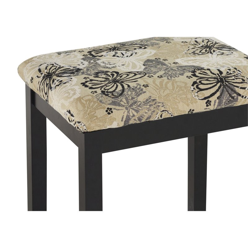 Riverbay Furniture Vanity Set Black with Bench