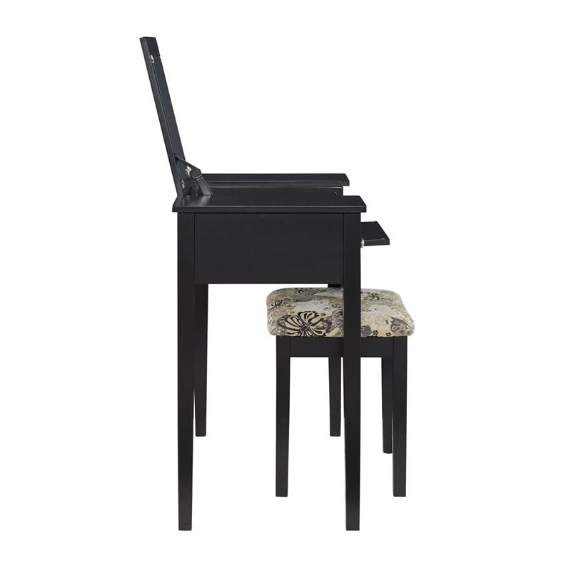Riverbay Furniture Vanity Set Black with Bench