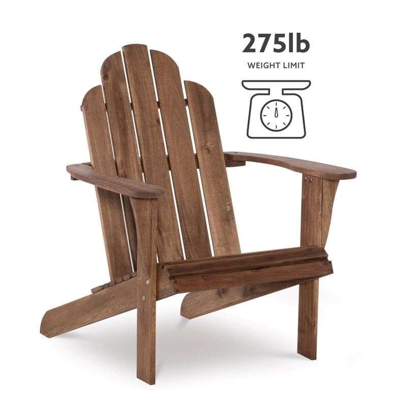 Riverbay Furniture Transitional Wood Outdoor Chair in Acorn Brown Stain