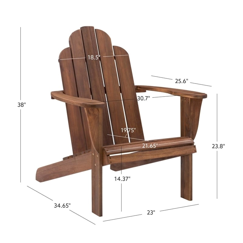 Riverbay Furniture Transitional Wood Outdoor Chair in Acorn Brown Stain