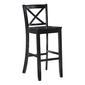 Riverbay Furniture 30&quot X-Back Transitional Wood Bar Stool in Espresso