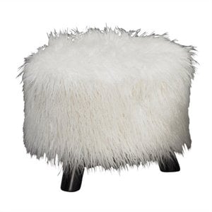 Riverbay Furniture Plush Ottoman in White