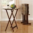 Riverbay Furniture Transitional Wood Faux Marble Set in Brown