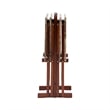 Riverbay Furniture 5-Piece Wood Folding Tray Table Set with Stand in Brown