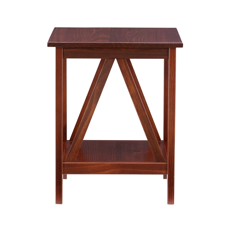 Riverbay Furniture Solid Ellotis Pine Wood End Table in Brown