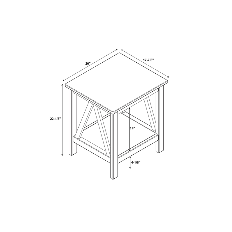 Riverbay Furniture Solid Ellotis Pine Wood End Table in Brown