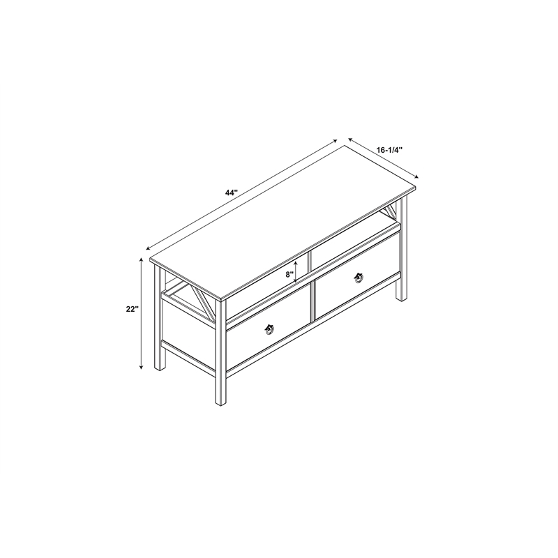 Riverbay Furniture Traditional Wood TV Stand for TVs up to 44