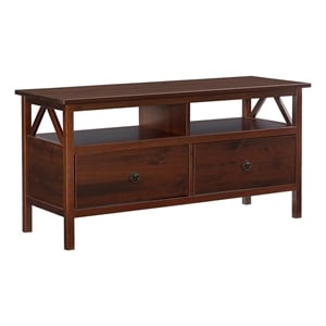 Riverbay Furniture Traditional Wood TV Stand for TVs up to 44&quot in Tobacco