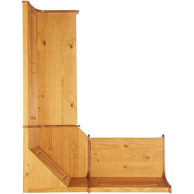 Riverbay Furniture Patio Corner Wood Nook Table Booth Bench Dining Set - Natural