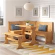 Riverbay Furniture Patio Corner Wood Nook Table Booth Bench Dining Set - Natural