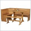 Riverbay Furniture Patio Corner Wood Nook Table Booth Bench Dining Set - Natural