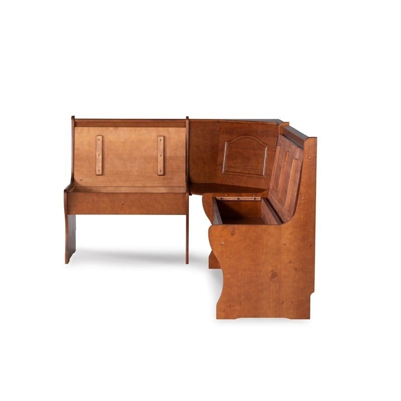 Riverbay Furniture Kitchen Dining Wood Nooker Corner Unit in Walnut