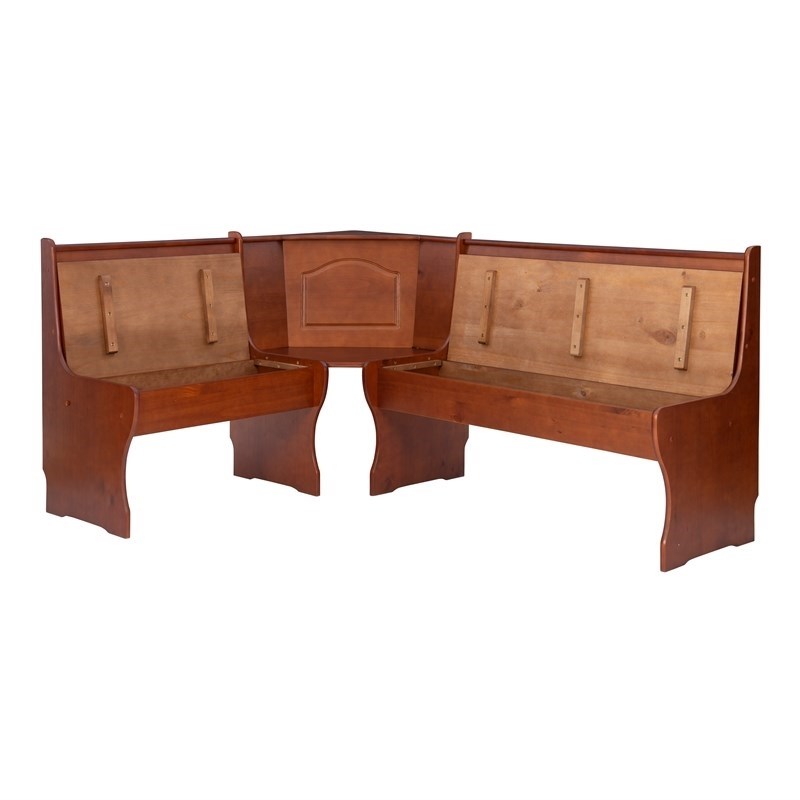 Riverbay Furniture Kitchen Dining Wood Nooker Corner Unit in Walnut