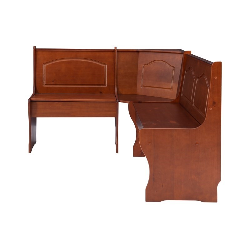Riverbay Furniture Kitchen Dining Wood Nooker Corner Unit in Walnut