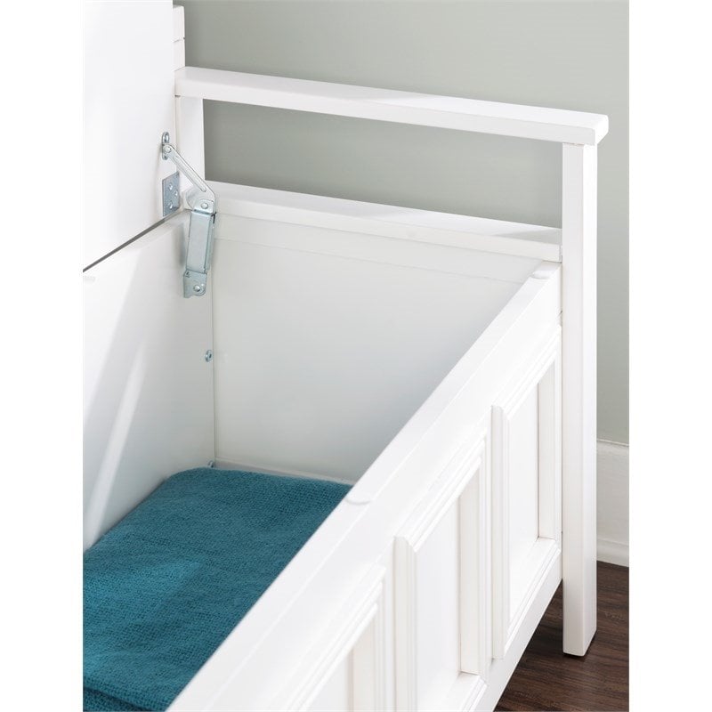 Riverbay Furniture Transitional Wood Storage Bench in White Finish
