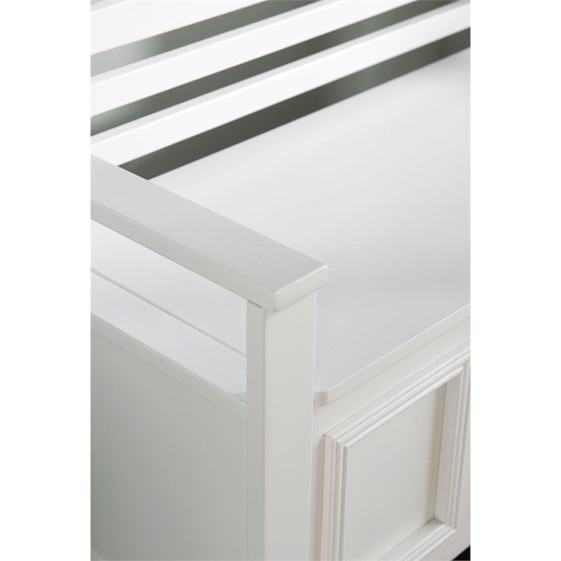Riverbay Furniture Transitional Wood Storage Bench in White Finish