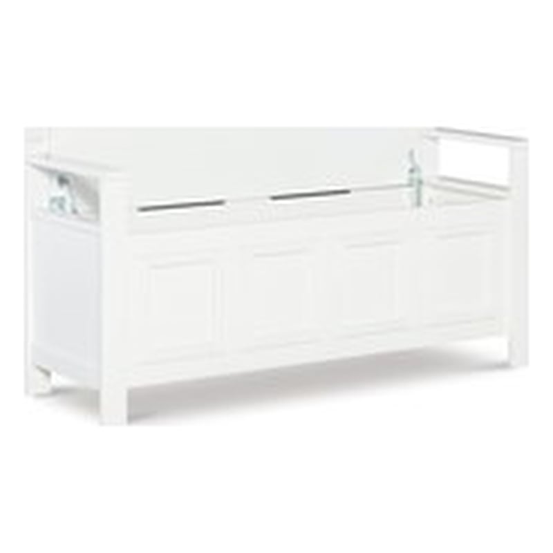 Riverbay Furniture Transitional Wood Storage Bench in White Finish