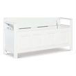 Riverbay Furniture Transitional Wood Storage Bench in White Finish