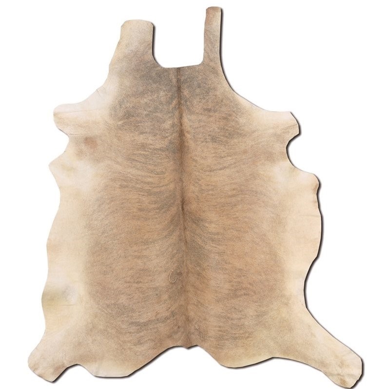 Riverbay Furniture Hand Crafted Cow Hide Rug in Light Brindle