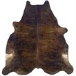 Riverbay Furniture Hand Crafted Cow Hide Rug in Dark Brindle