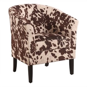 riverbay furniture barrel chair in udder madness animal print