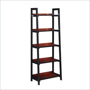 riverbay furniture 5 shelf bookcase in black cherry