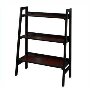 riverbay furniture 3 shelf bookcase in black cherry