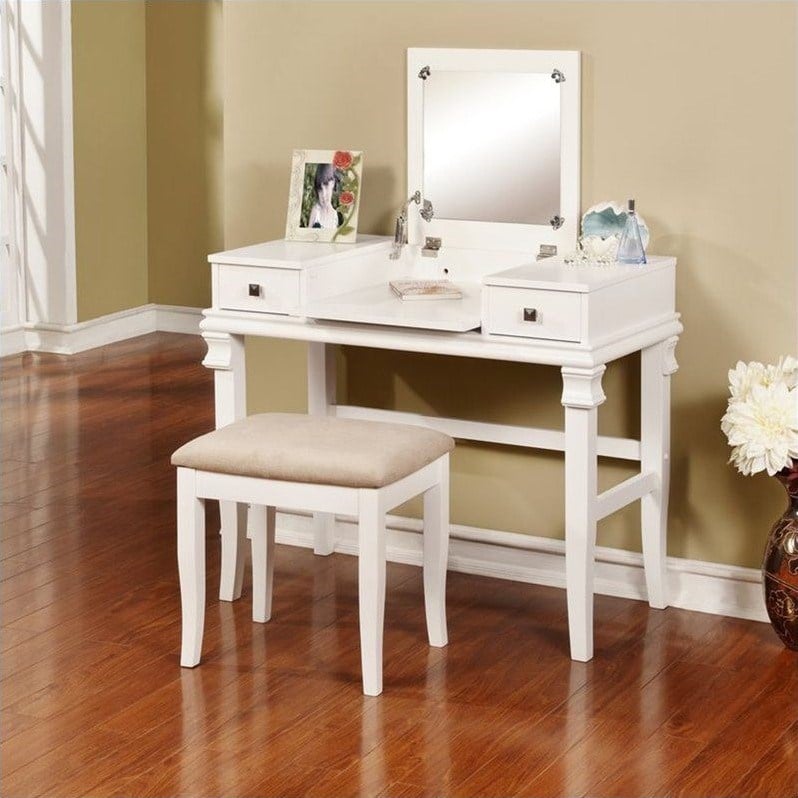 Riverbay Furniture Vanity Set in White (2 Pieces)