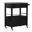 Riverbay Furniture Transitional Wood/Granite Top Kitchen Cart in Black